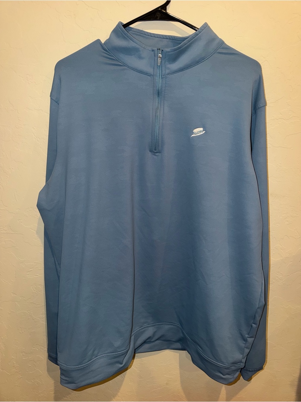 Peter Millar Men's XL Blue Golf 1/4 Zip Neck Stretch Pullover beach hat logo